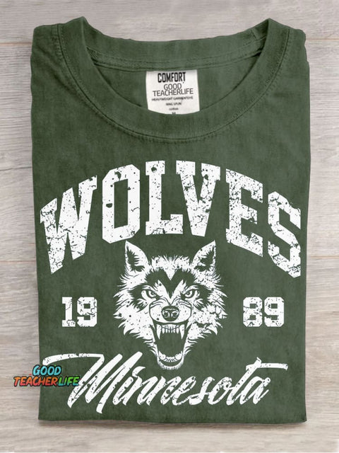 Retro Wolves Decorative Pattern T-shirt