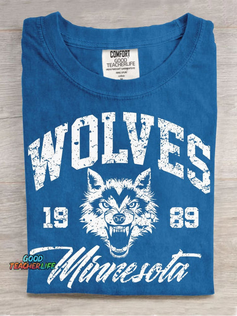 Retro Wolves Decorative Pattern T-shirt