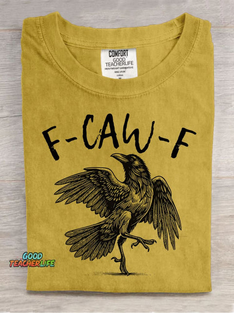 Crow F-CAW-F Decorative Pattern T-shirt