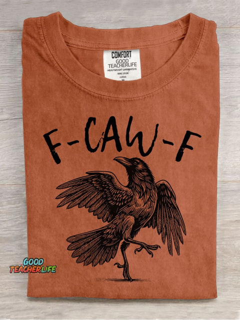 Crow F-CAW-F Decorative Pattern T-shirt