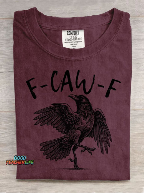 Crow F-CAW-F Decorative Pattern T-shirt
