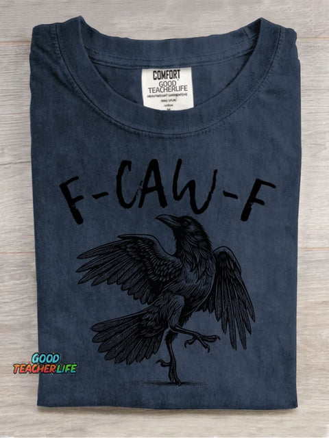 Crow F-CAW-F Decorative Pattern T-shirt