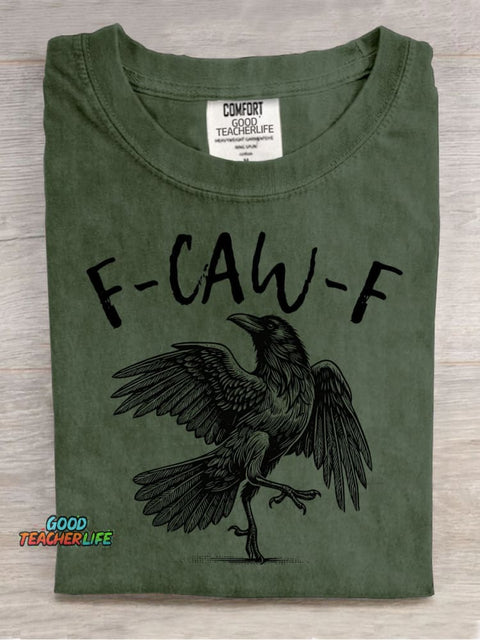 Crow F-CAW-F Decorative Pattern T-shirt