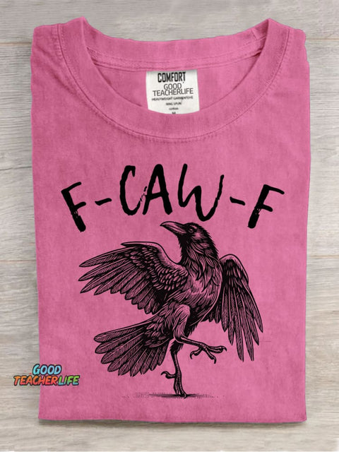 Crow F-CAW-F Decorative Pattern T-shirt