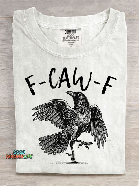 Crow F-CAW-F Decorative Pattern T-shirt