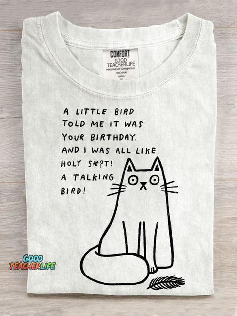 A Talking Bird! Decorative Pattern T-shirt