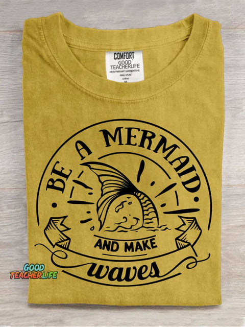 Be A Mermaid Decorative Pattern T-shirt