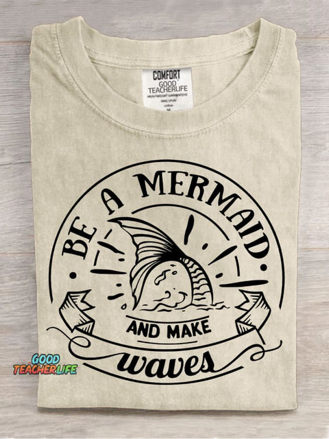 Be A Mermaid Decorative Pattern T-shirt