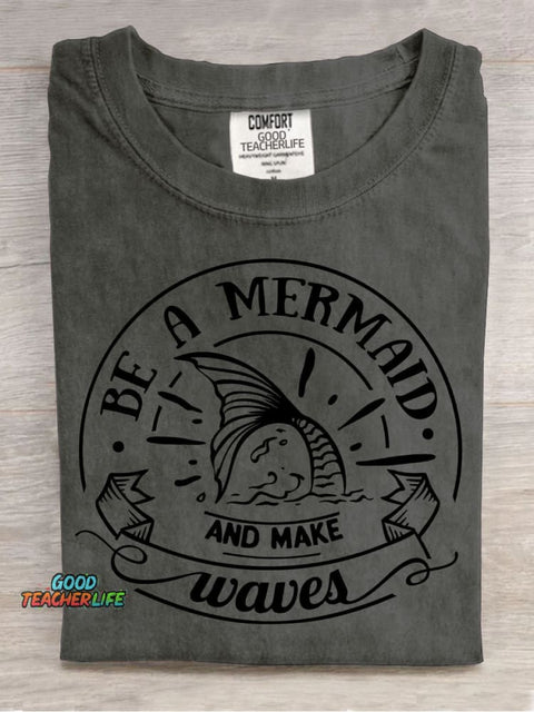 Be A Mermaid Decorative Pattern T-shirt