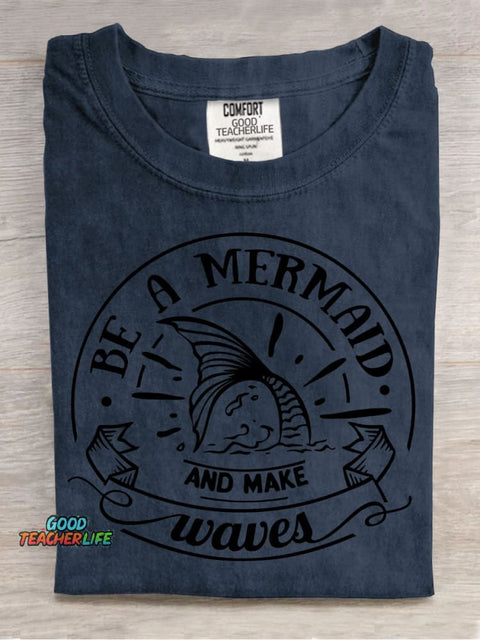 Be A Mermaid Decorative Pattern T-shirt
