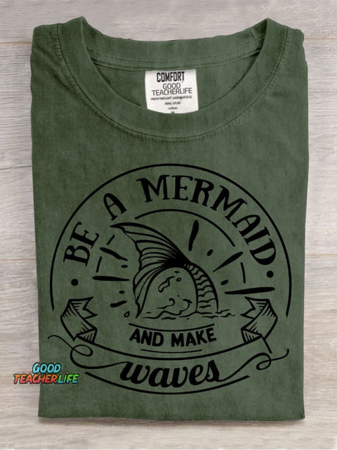 Be A Mermaid Decorative Pattern T-shirt