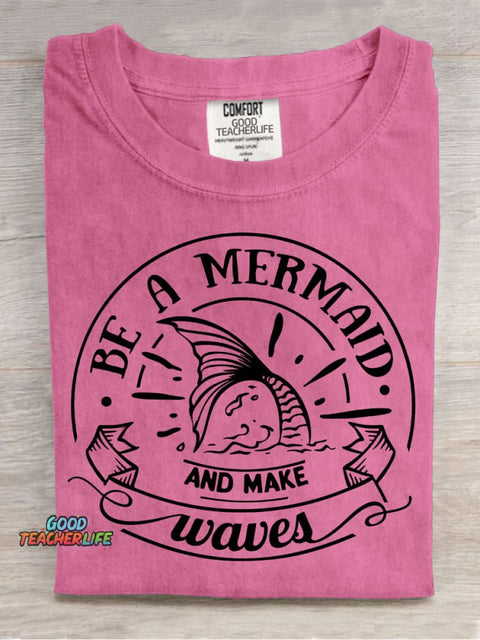 Be A Mermaid Decorative Pattern T-shirt