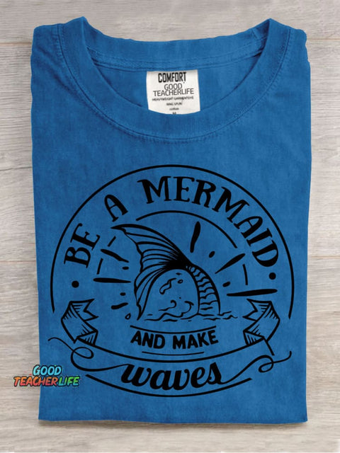 Be A Mermaid Decorative Pattern T-shirt