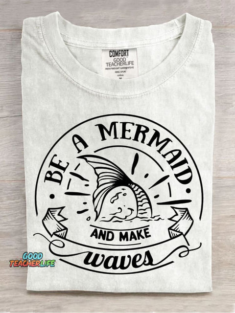 Be A Mermaid Decorative Pattern T-shirt