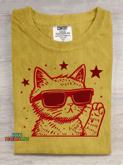 Fancy Cat Decorative Pattern T-shirt