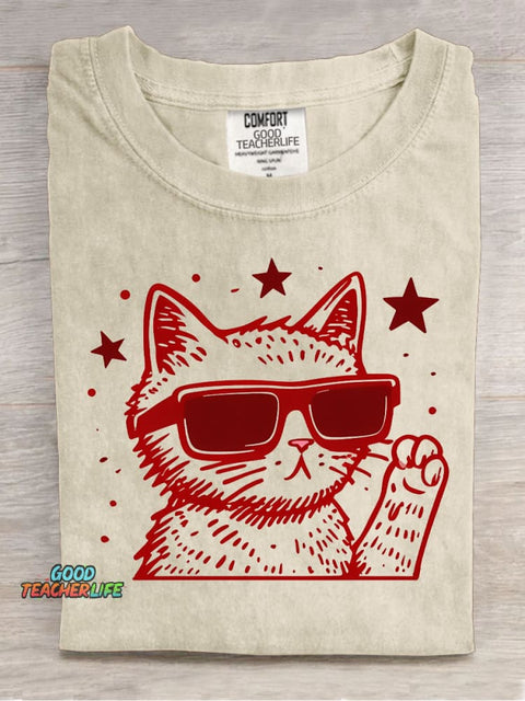 Fancy Cat Decorative Pattern T-shirt