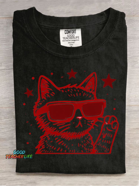 Fancy Cat Decorative Pattern T-shirt