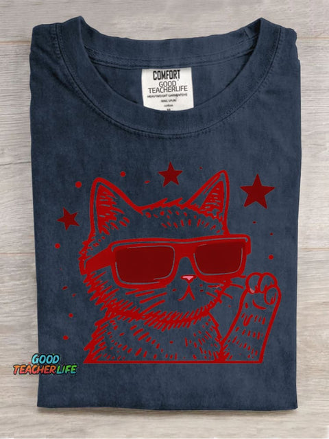 Fancy Cat Decorative Pattern T-shirt