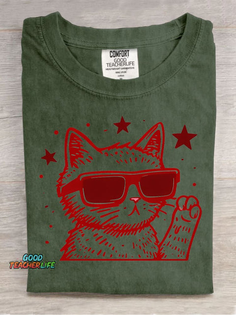 Fancy Cat Decorative Pattern T-shirt