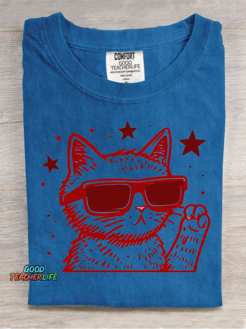 Fancy Cat Decorative Pattern T-shirt