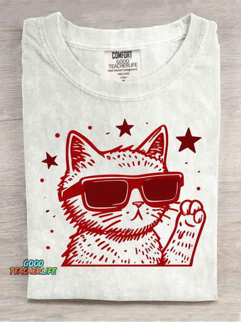 Fancy Cat Decorative Pattern T-shirt