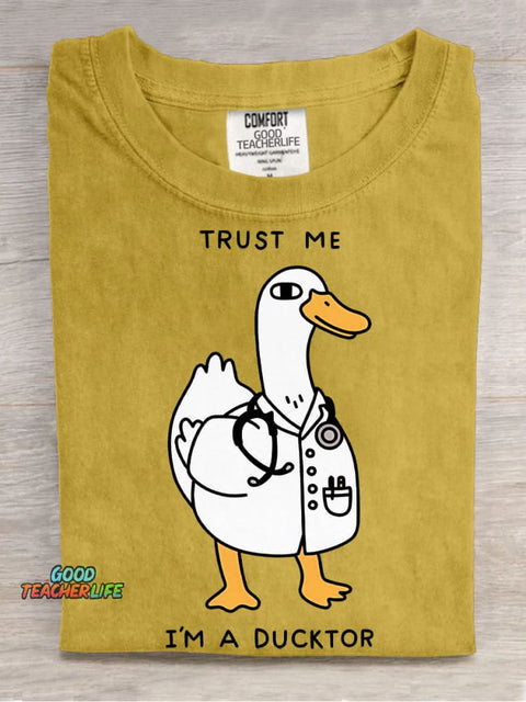 I'm A Ducktor Decorative Pattern T-shirt