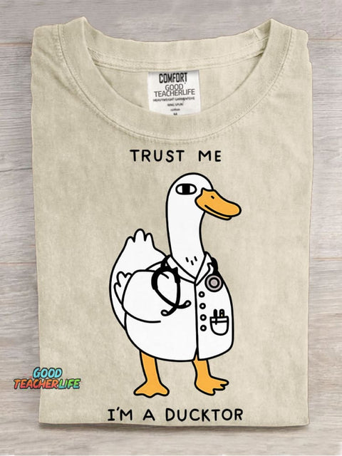 I'm A Ducktor Decorative Pattern T-shirt