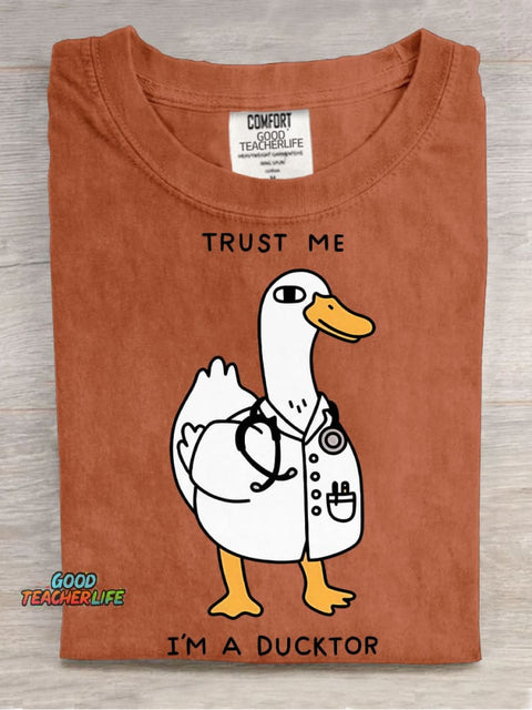 I'm A Ducktor Decorative Pattern T-shirt