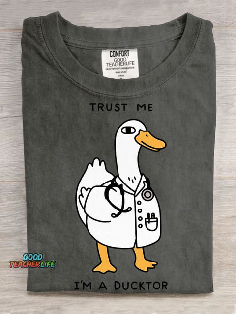 I'm A Ducktor Decorative Pattern T-shirt