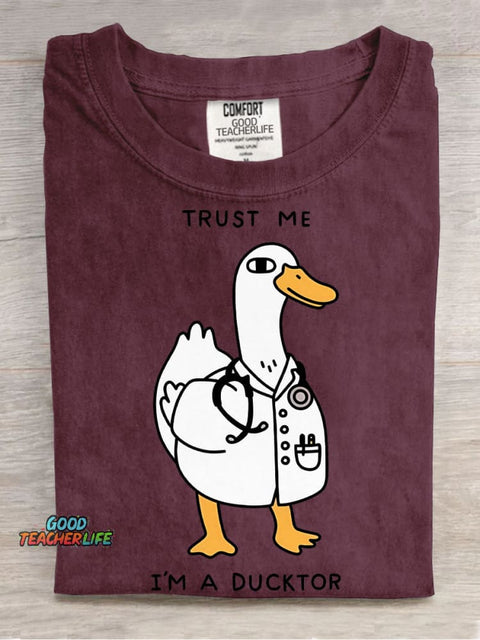 I'm A Ducktor Decorative Pattern T-shirt