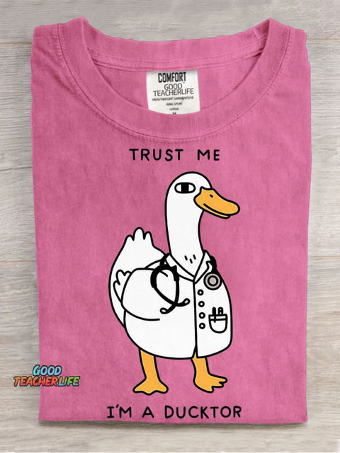 I'm A Ducktor Decorative Pattern T-shirt