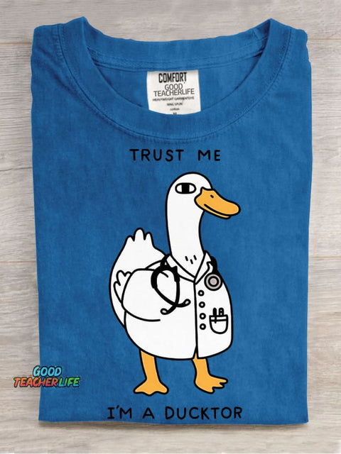 I'm A Ducktor Decorative Pattern T-shirt