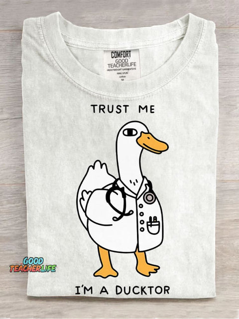 I'm A Ducktor Decorative Pattern T-shirt