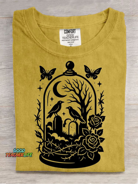 Halloween Cemetery Landscape Decoration Pattern T-shirt