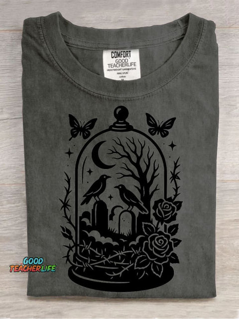 Halloween Cemetery Landscape Decoration Pattern T-shirt