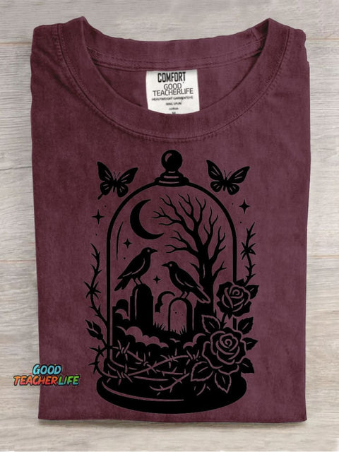 Halloween Cemetery Landscape Decoration Pattern T-shirt
