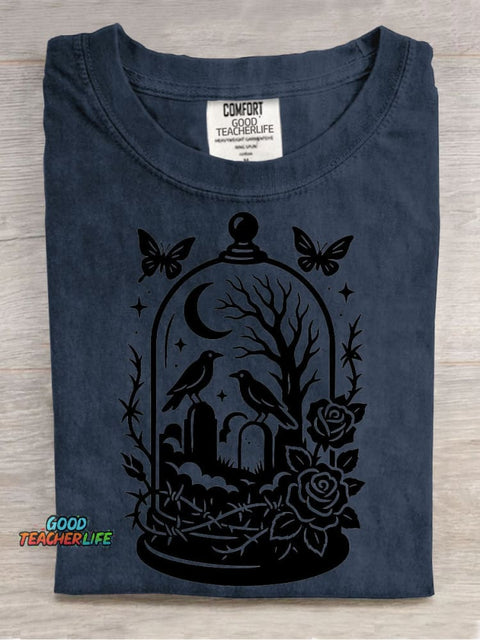Halloween Cemetery Landscape Decoration Pattern T-shirt