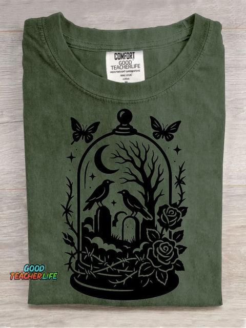 Halloween Cemetery Landscape Decoration Pattern T-shirt