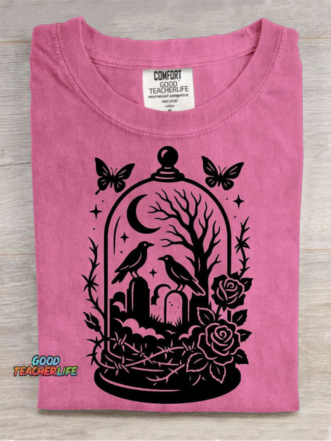 Halloween Cemetery Landscape Decoration Pattern T-shirt