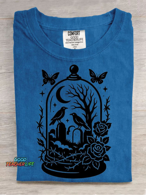 Halloween Cemetery Landscape Decoration Pattern T-shirt