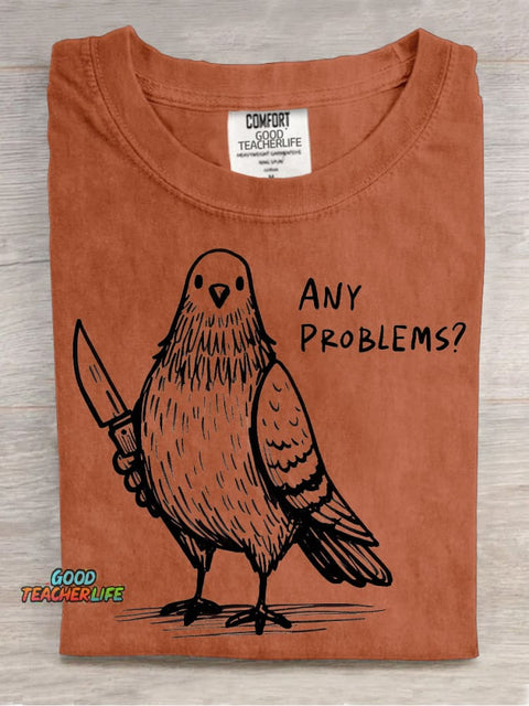 Dove Threatening Decorative Pattern T-shirt