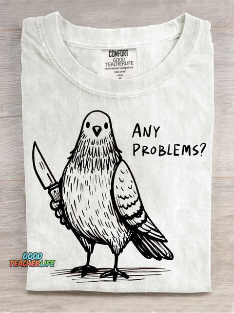 Dove Threatening Decorative Pattern T-shirt