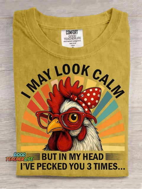 Chicken Look Calm Decorative PatternT-shirt