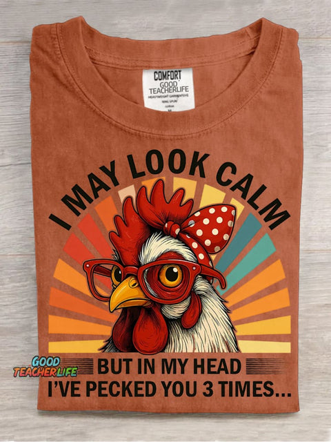 Chicken Look Calm Decorative PatternT-shirt