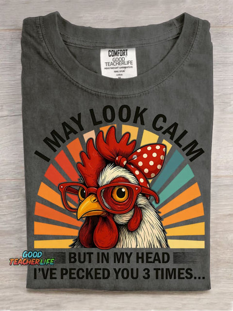Chicken Look Calm Decorative PatternT-shirt