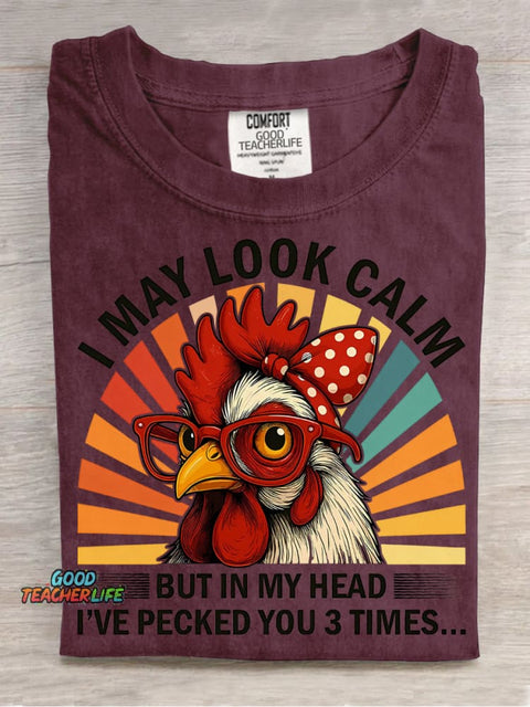 Chicken Look Calm Decorative PatternT-shirt