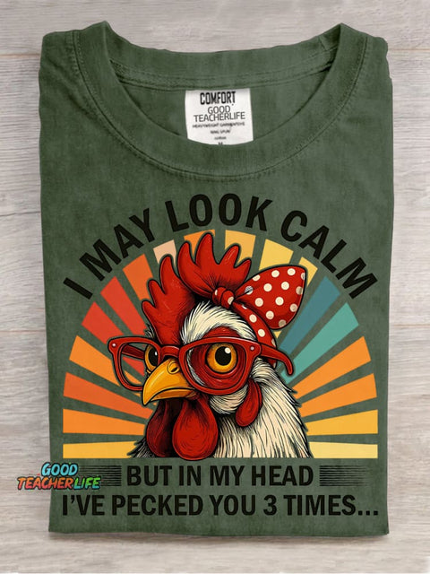 Chicken Look Calm Decorative PatternT-shirt
