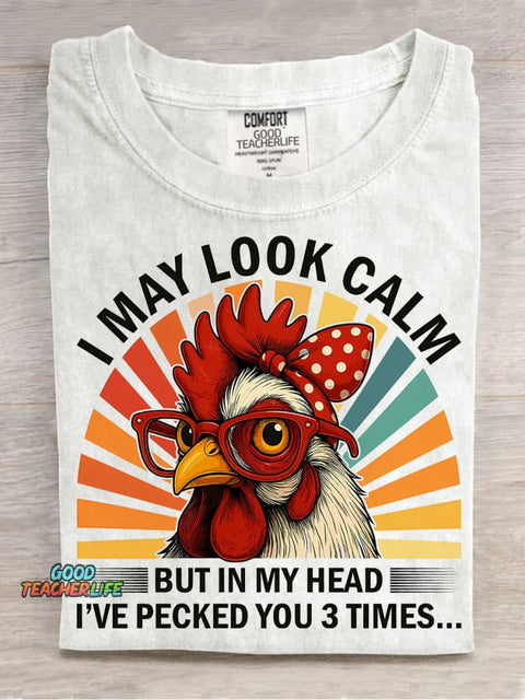 Chicken Look Calm Decorative PatternT-shirt