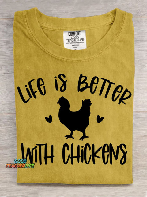 LIFE IS BETTER WITH CHICKENS Decoration Pattern Decorative PatternT-shirt