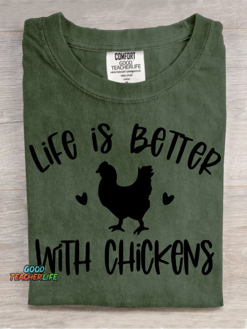 LIFE IS BETTER WITH CHICKENS Decoration Pattern Decorative PatternT-shirt